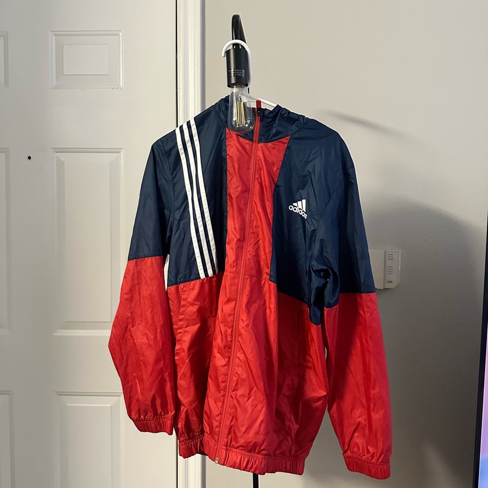 Adidas Men's Navy and Red Raincoat